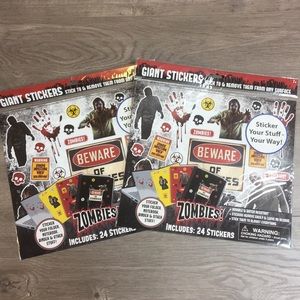 Set 2 Reusable Zombie Stickers Halloween Decor